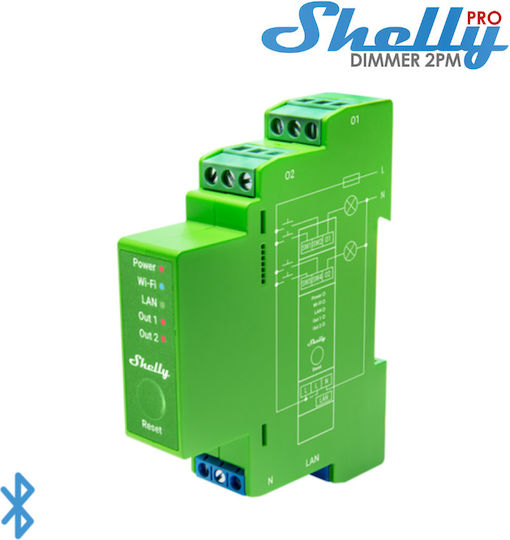 Shelly 2pm Dimmer Ενδιάμεσος Διακόπτης SPDM-002PE01EU