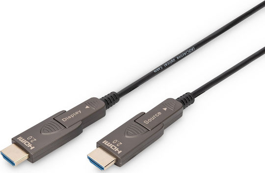 Digitus HDMI 2.0 Cable HDMI male - HDMI male 20m Μαύρο (AK-330127-200-S)