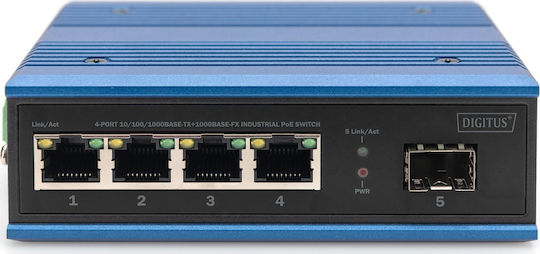 Digitus DN-651135 Unmanaged L2 PoE Switch με 4 Θύρες Gigabit (1Gbps) Ethernet και 1 SFP Θύρα