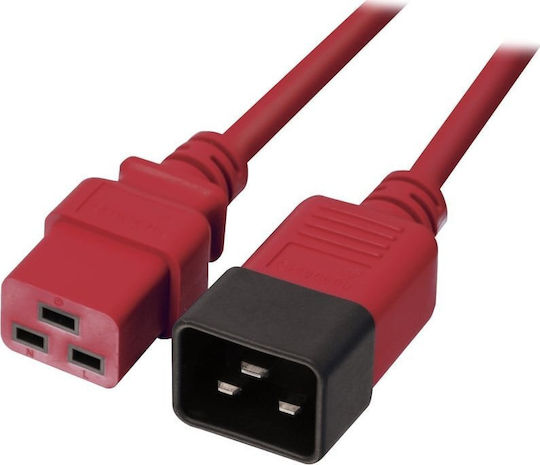 Lindy IEC C20 / IEC C19 - IEC C20 / IEC C19 Cable 3m Κόκκινο