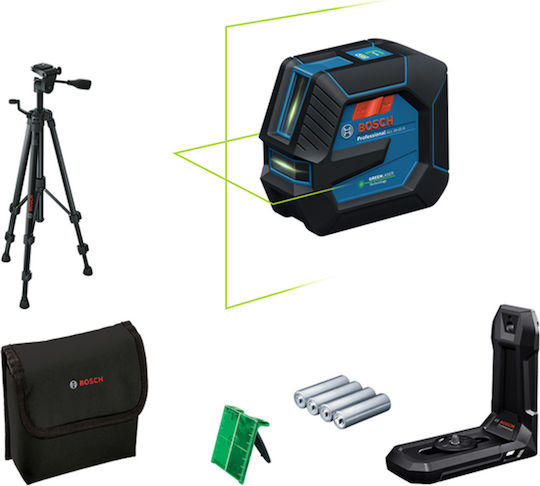 Bosch GLL 20-22 G + LB10 + BT1 Αυτορυθμιζόμενο Γραμμικό Αλφάδι Laser Πράσινης Δέσμης με Εύρος Εργασίας 20m