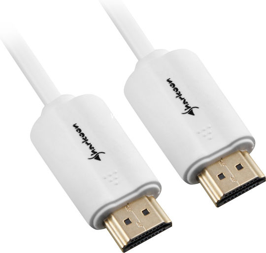 Sharkoon HDMI 2.0 Cable HDMI male - HDMI male 1m Λευκό
