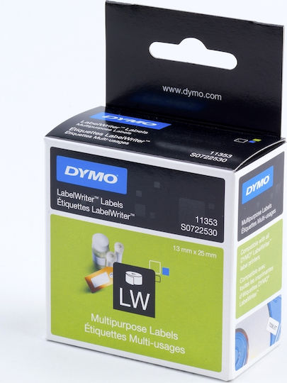 Dymo 11353 S0722530 1000 Αυτοκόλλητες Ετικέτες σε Ρολό για Εκτυπωτή Ετικετών 24x12mm