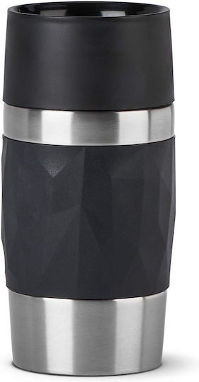 Emsa Travel Ποτήρι Θερμός Ανοξείδωτο 300ml Μαύρο N2160100