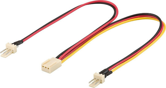 Goobay 3-Pin Fan - 2x 3-Pin Fan Cable 0.22m Πολύχρωμο 93880