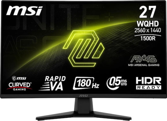 MSI 274CQFDE VA Curved Monitor 27" QHD 2560x1440 180Hz με Χρόνο Απόκρισης 0.5ms GTG