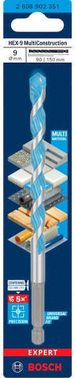 Bosch MultiConstruction Διαμαντοτρύπανο με Εξάγωνο Στέλεχος για Ξύλο και Μέταλλο 9mm / 90mm 2608902351