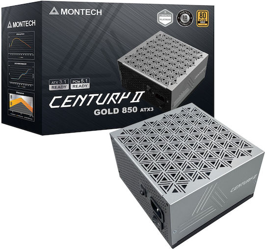 Montech Century II 850W Γκρι Τροφοδοτικό Υπολογιστή Full Modular 80 Plus Gold