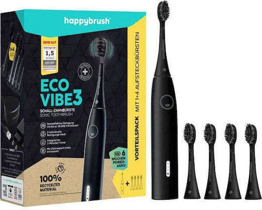 Happy Brush Eco Vibe 3 Ηλεκτρική Οδοντόβουρτσα Μαύρη