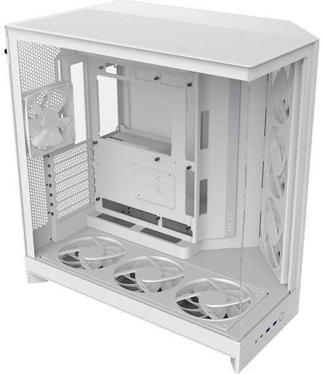 NZXT H9 Flow RGB+ Gaming Midi Tower Κουτί Υπολογιστή με Πλαϊνό Παράθυρο Λευκό Ματ