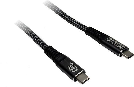 Inter-Tech USB 2.0 Cable USB-C male - USB-C 240W Μαύρο 1.5m