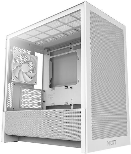 NZXT H3 Flow Mini Tower Κουτί Υπολογιστή με Πλαϊνό Παράθυρο Λευκό