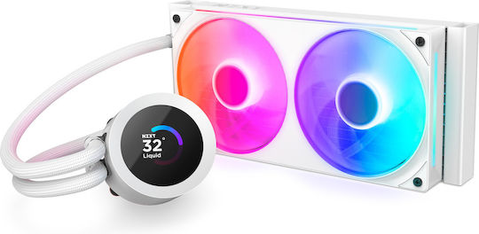 NZXT Kraken Plus RGB (v2) Υδρόψυξη Επεξεργαστή Διπλού Ανεμιστήρα 120mm για Socket AM4/AM5/1700/1200/115x Λευκή
