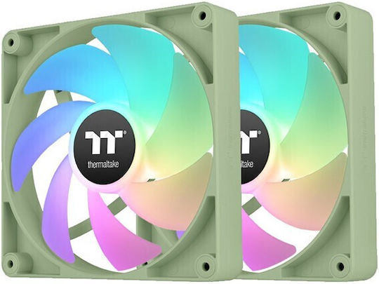 Thermaltake CT140 Case Fan με ARGB Φωτισμό και Σύνδεση 4-Pin PWM 2τμχ Matcha Green