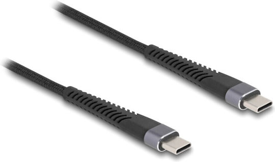 DeLock Braided USB 2.0 Cable USB-C male - USB-C 60W Μαύρο 1m (81124)