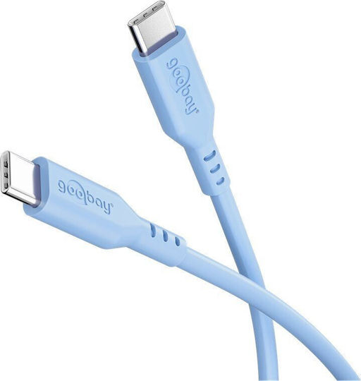 Goobay USB 2.0 Cable USB-C male - USB-C 60W Μπλε 1.5m 77741