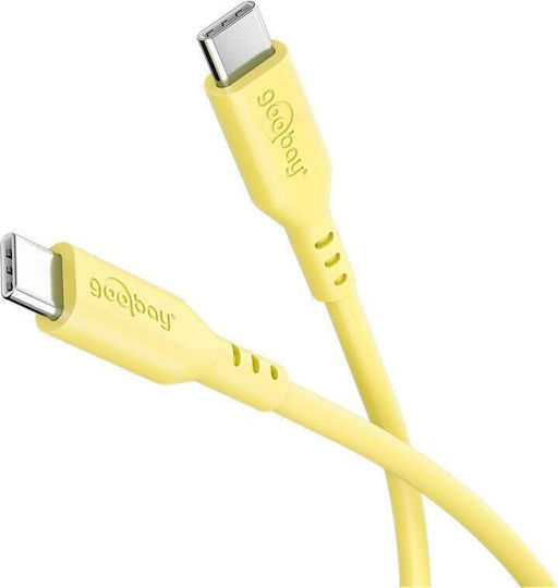Goobay USB 2.0 Cable USB-C male - USB-C 60W Κίτρινο 1.5m 77742