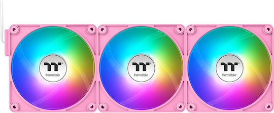 Thermaltake CT140 EX Reverse Case Fan με ARGB Φωτισμό και Σύνδεση 3-Pin / 4-Pin PWM 3τμχ Ροζ