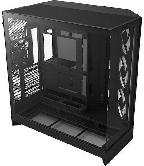 NZXT H9 Flow RGB Gaming Midi Tower Κουτί Υπολογιστή με Πλαϊνό Παράθυρο Μαύρο