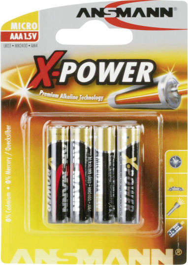 Ansmann X-Power Αλκαλικές Μπαταρίες AAA 1.5V 4τμχ 5015653