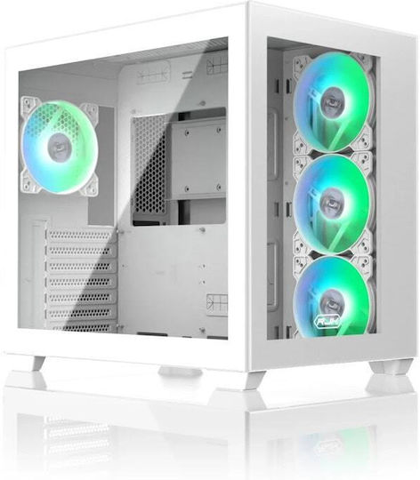Raijintek Paean C7 TG4 Gaming Midi Tower Κουτί Υπολογιστή με Πλαϊνό Παράθυρο και RGB Φωτισμό Λευκό