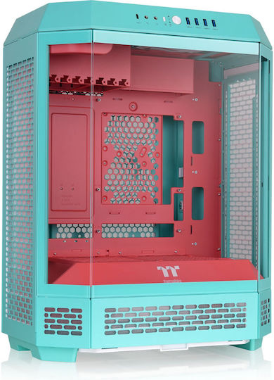 Thermaltake The Tower 600 Gaming Midi Tower Κουτί Υπολογιστή με Πλαϊνό Παράθυρο Mint Strawberry