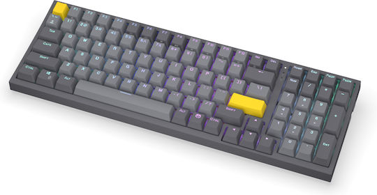 Endorfy Ασύρματο Gaming Μηχανικό Πληκτρολόγιο με Gateron Yellow διακόπτες και RGB φωτισμό (Αγγλικό US) Γκρι