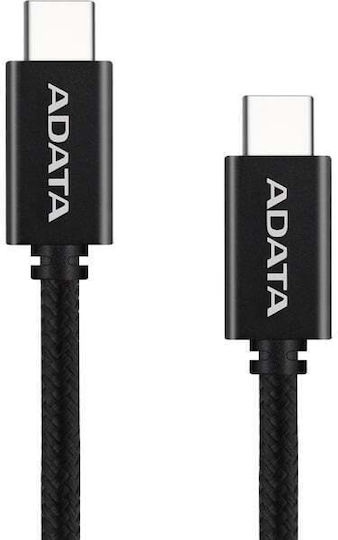 Adata USB 2.0 Cable USB-C male - USB-C 100W Μαύρο 1m CACC-100PN-BK