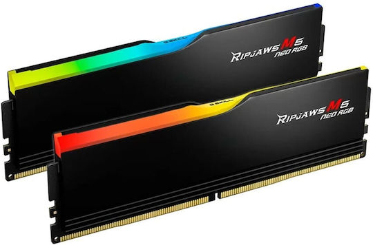 G.Skill Ripjaws M5 Neo RGB DDR5 64GB RAM με Modules και Ταχύτητα 6000 για Desktop F5-6000J3040G32GX2-RM5NRK