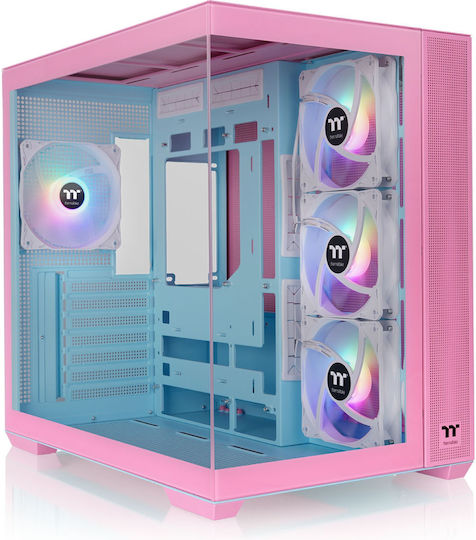 Thermaltake View 380 TG ARGB Gaming Midi Tower Κουτί Υπολογιστή με Πλαϊνό Παράθυρο Bubble Pink