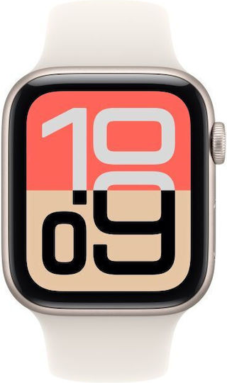 Apple Watch SE 3 Aluminium 40mm Αδιάβροχο με Παλμογράφο (Starlight Aluminium Case with Starlight Sport Band - S/M)