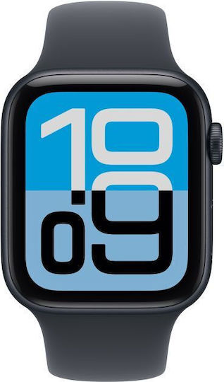 Apple Watch SE 3 Aluminium 44mm Αδιάβροχο με Παλμογράφο (Midnight Aluminium Case with Midnight Sport Band - M/L)