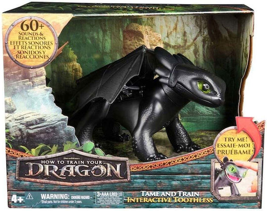 Φιγούρα Δράσης Dragons Movie Tame & Train Interactive Toothless How to train your Dragon με Ήχους για 4+ Ετών 51εκ. 6072728