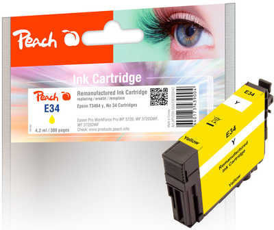Peach Συμβατό Μελάνι Εκτυπωτή InkJet Epson C13T34644010 Κίτρινο 1τμχ PI200-550