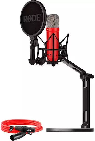 Rode NT1 Signature Σετ Πυκνωτικό Μικρόφωνο για Φωνητικά σε Κόκκινο Χρώμα +XLR cable+Desktop Studio Arm