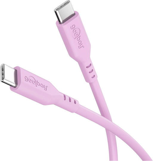 Goobay USB 2.0 Cable USB-C male - USB-C 60W Ροζ 1.5m 77746