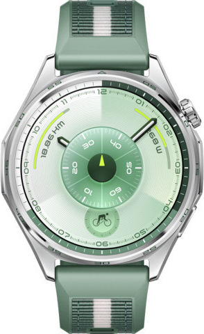 Huawei Watch GT 6 Stainless Steel 46mm Αδιάβροχο με Παλμογράφο (Green Woven)