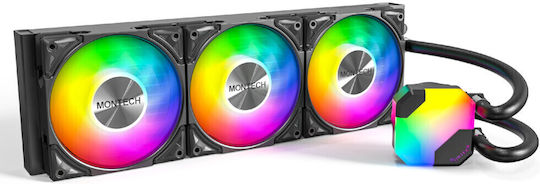 Montech HyperFlow Υδρόψυξη Επεξεργαστή Τριπλού Ανεμιστήρα 120mm για Socket AM4/AM5/1700/1200/115x με ARGB Φωτισμό Λευκή