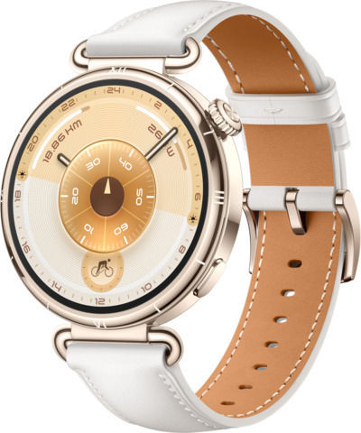 Huawei Watch GT 6 Stainless Steel 41mm Αδιάβροχο με Παλμογράφο (White Leather)