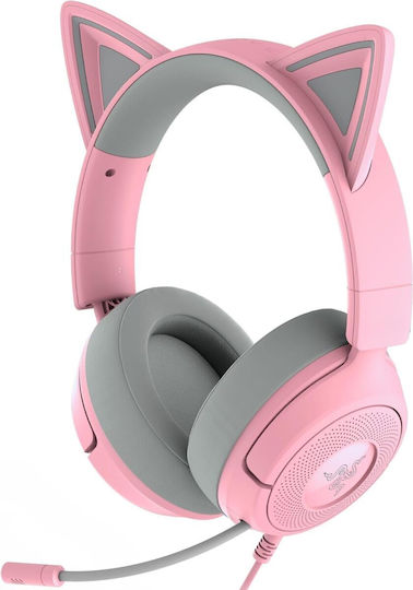 Razer Kraken Kitty V3 X Over Ear Gaming Headset με σύνδεση 3.5mm Quartz for Nintendo Switch / Nintendo Switch 2 / PC / PS5 / XBOX