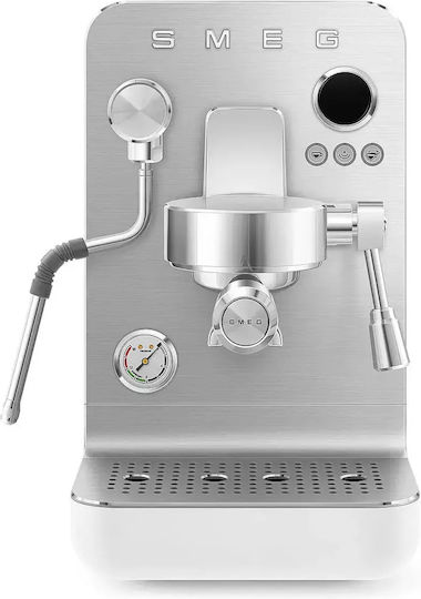 Smeg Μηχανή Espresso 1700W Πίεσης 15bar για Cappuccino Λευκή EMC02WHMEU