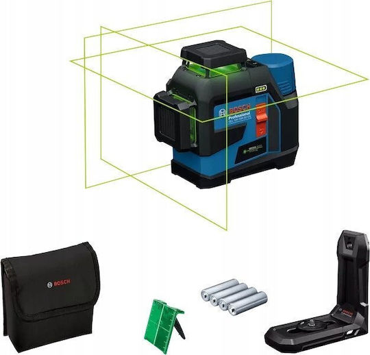 Bosch GLL 12V-100-33 CG Γραμμικό Αλφάδι Laser Πράσινης Δέσμης με Εύρος Εργασίας 100m