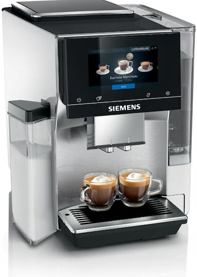 Siemens Eq700 Αυτόματη Μηχανή Espresso 1300W Πίεσης 19bar με Μύλο Άλεσης Ασημί