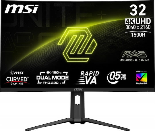 MSI MAG 321CUPDF VA HDR Curved Gaming Monitor 31.5" 4K 3840x2160 160Hz με Χρόνο Απόκρισης 0.5ms GTG