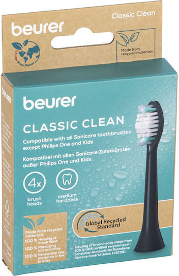 Beurer Classic Clean Ανταλλακτικές Κεφαλές για Ηλεκτρική Οδοντόβουρτσα 10521 4τμχ