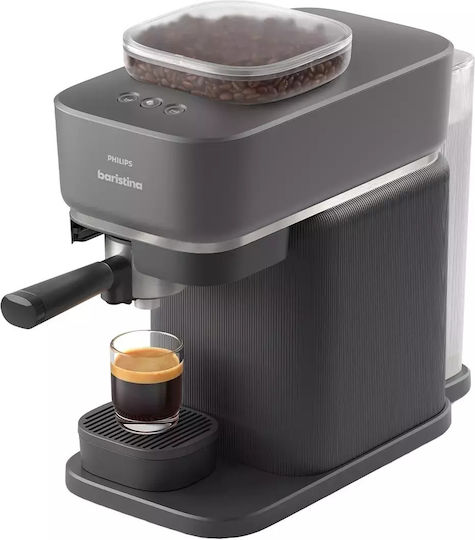 Philips Baristina Αυτόματη Μηχανή Espresso 1500W Πίεσης 16bar με Μύλο Άλεσης Μαύρη