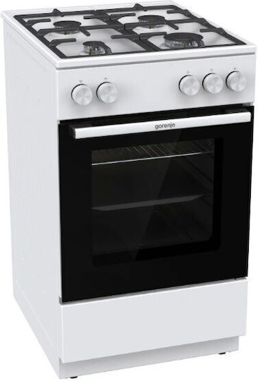 Gorenje GG5A10WFFM Κουζίνα Υγραερίου & Ρεύματος 70lt με Εστίες Υγραερίου Π50εκ. Λευκή