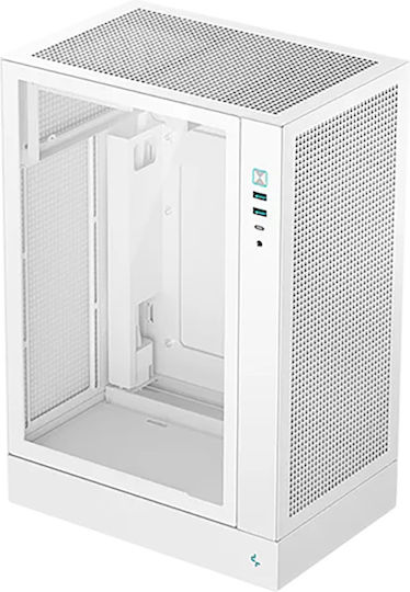 Deepcool CH170 PLUS Midi Tower Κουτί Υπολογιστή με Πλαϊνό Παράθυρο Λευκό