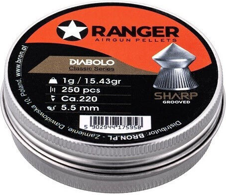 5,5 Mm Ranger Diabolo Sharp 250 Pcs Rag