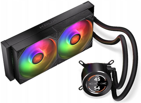 Krux HydroGlance 240 ARGB Υδρόψυξη Επεξεργαστή Διπλού Ανεμιστήρα 120mm για Socket 1700/1200/115x
